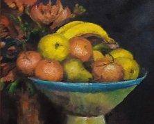 Coupe de fruits huile sur toile 25 x 30 cm Disponible