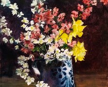 Fleurs de printemps Huile sur toile , 33 x41 Disponible 350€