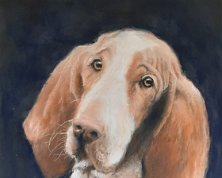 Pataud, le chien Pastel sur papier 30cmx40cm Encadré Disponible à la vente