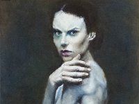 Femme au regard Huile sur toile 40 x 40 cm Disponible