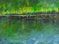 Lac de Miers (Lot) Le lac de la source Salmière de Miers (Lot) Huile sur panneau toilé 28 x 39 cm Disponible à la vente