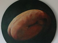 Un des sens de l'oeuf Huile sur panneau médium; Tableau circulaire de 60 cm de diamètre Il peut être positionné dans n'importe quel sens.