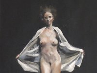 Coup de blouse Pastel sur papier"mi-teinte Touch" , 60 x 50 cm Disponible à la vente