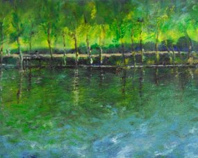 Lac de Miers (Lot) Huile sur toile format 40 x 30 cm disponible